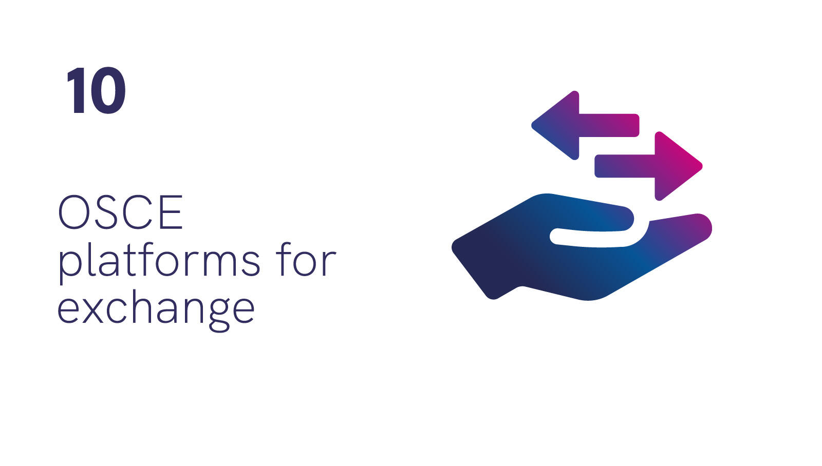 Number 10: OSCE platforms for exchange