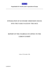 Progress Report on the Integration of Economic Dimension Issues into the Tasks faced by the OSCE