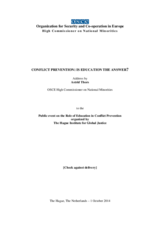 Conflict prevention: is education the answer? Conflict prevention: is education the answer?